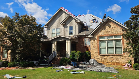 Completed roof replacement by 1 Stop Roofing in Huntsville Alabama